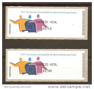 Portugal 2007 Année Européenne égalité Des Chances Timbres Distributeur Crouzet Prior ATM Euro Year Equal Opportunities - Timbres De Distributeurs [ATM]