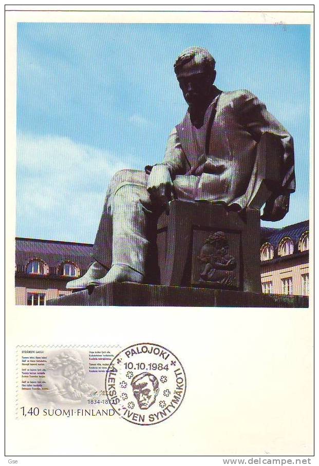 FINLANDIA 1984 - Yvert 915 - CM - Annullo Speciale Illustrato Aleksis Kivi - Maximumkarten (MC)