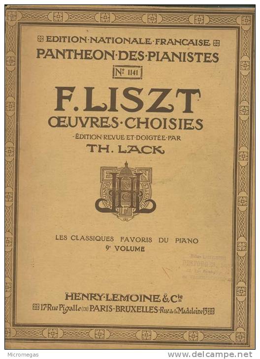 Liszt : Oeuvres Choisies - Strumenti A Tastiera