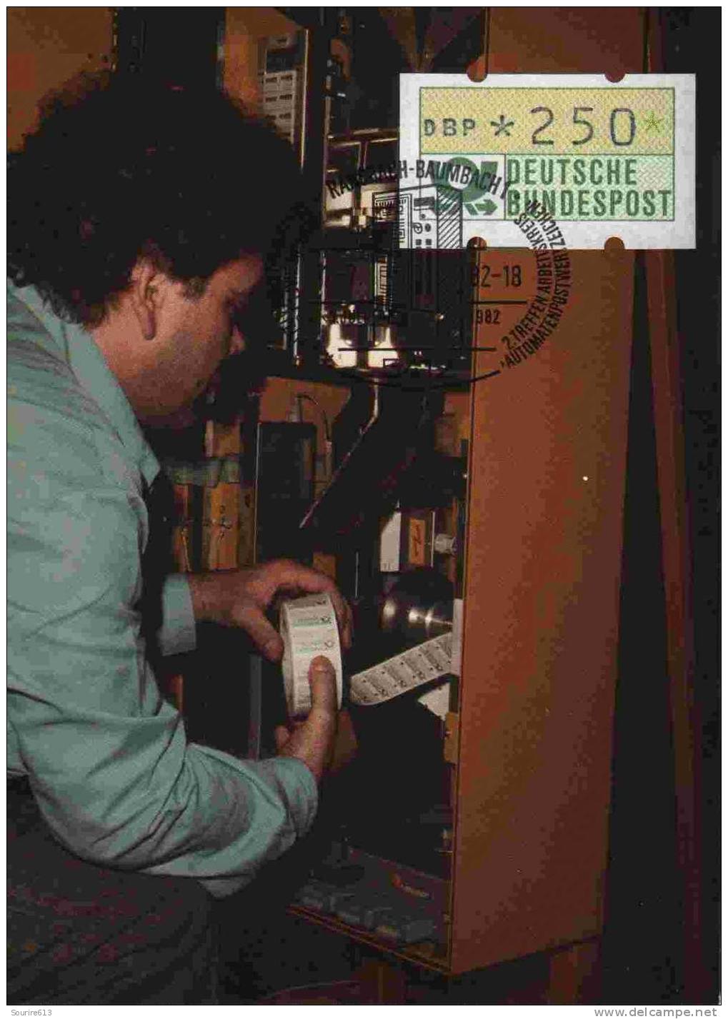 CPJ Allemagne 1982 Philatélie Vignettes ATM Machine Postier Réapprovisionnement - Timbres De Distributeurs [ATM]