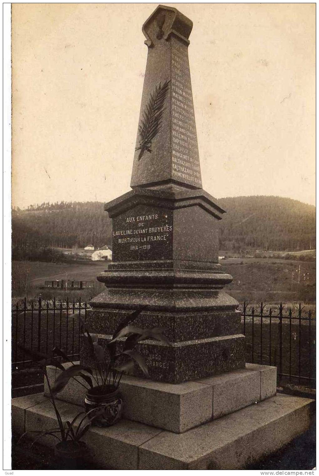 LAVELINE DEVANT BRUYERES - MONUMENT AUX MORTS - SUPERBE CARTE PHOTO - Autres & Non Classés