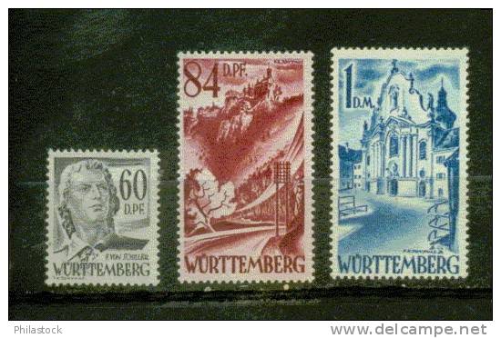 ALLEMAGNE WURTEMBERG N° 25 A 27 ** - Württemberg