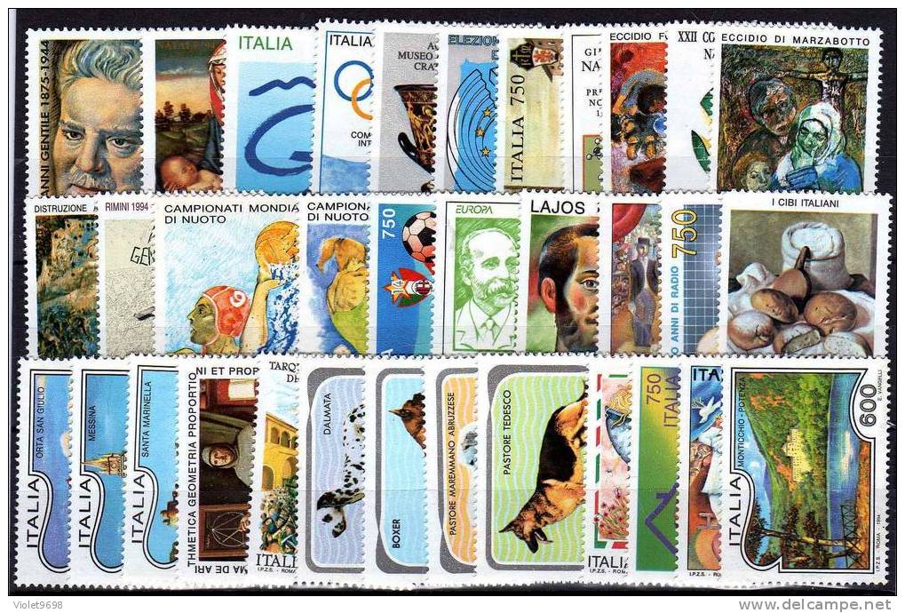 ITALIE: 34 TP Différents Année 1994 ** - Sammlungen