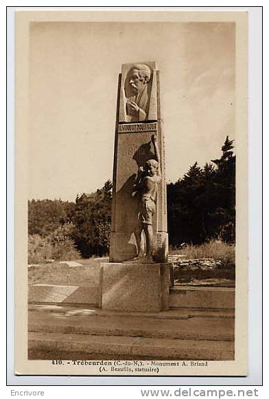 Cpa TREBEURDEN Monument A Briand - A Beaufils Statuaire Ed Du Printemps 410 - Trébeurden