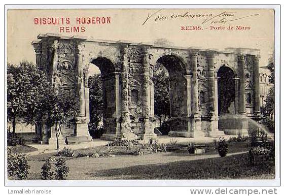 51 - REIMS - PORTE DE MARS 6 PUBLICITE ROGERON - Reims