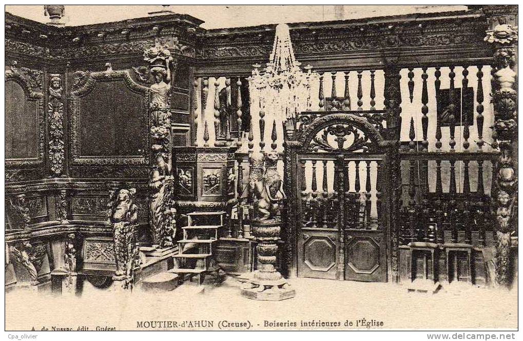 23 MOUTIER AHUN Eglise, Intérieur, Boiseries, Ed De Nussac, 192? - Moutier D'Ahun