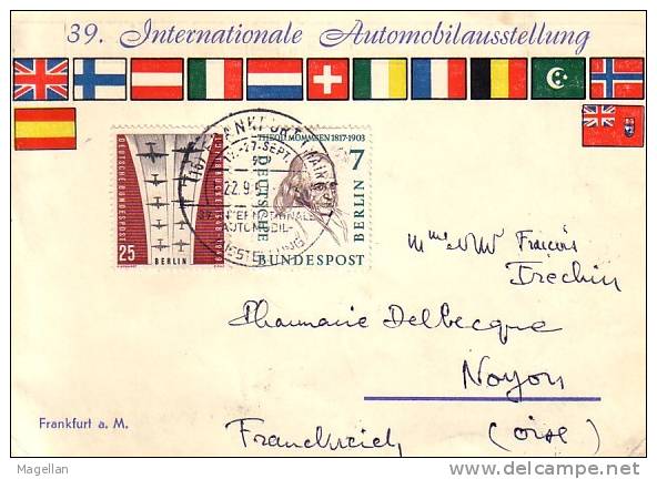 Allemagne - Berlin - Michel N° 163+188 Sur Carte Officielle Du Salon Automobile De Francfort - Lettres & Documents