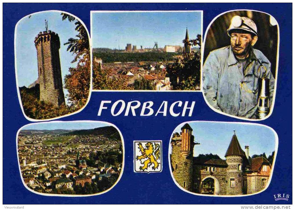 CPSM, FORBACH, 5 VUES + BLASON, DATEE 1982. - Forbach