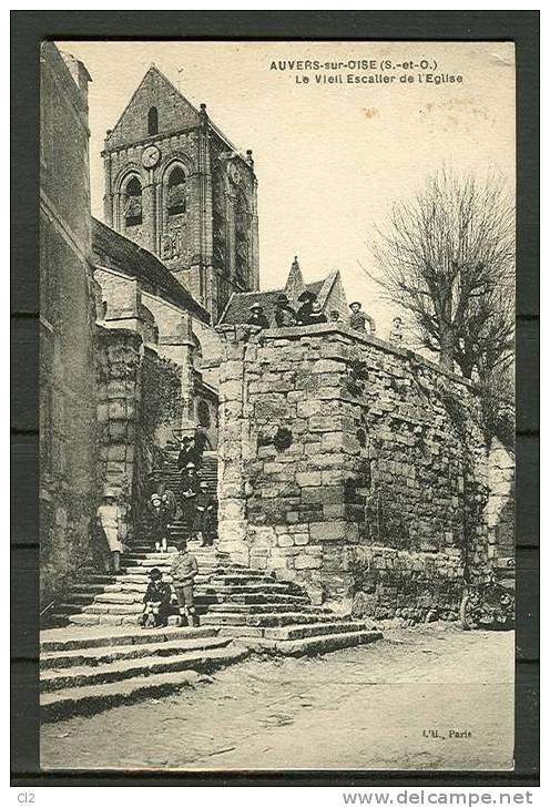 AUVERS - Le Vieil Escalier De L'Eglise(carte Non écrite) - Auvers Sur Oise