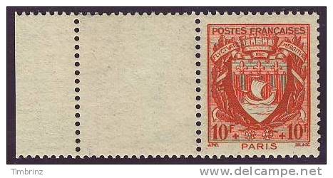 FRANCE 1941 - Yv. 537 ** TB Bdf  Cote = 3,40 EUR  - Armoiries : Paris ..Réf.FRA11333 - Nuovi