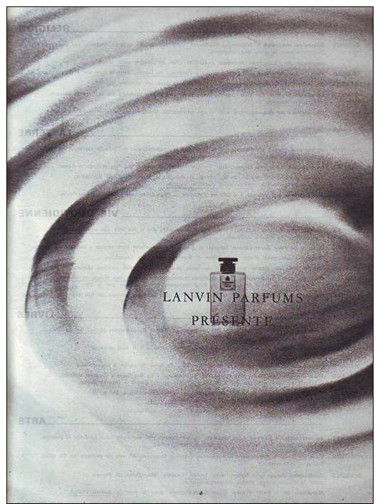 P7   PUBLICITE PROVENANT D´UN MAGAZINE     MONSIEUR LANVIN CRECENDO DOUBLE PAGE - Publicités Parfum (journaux)