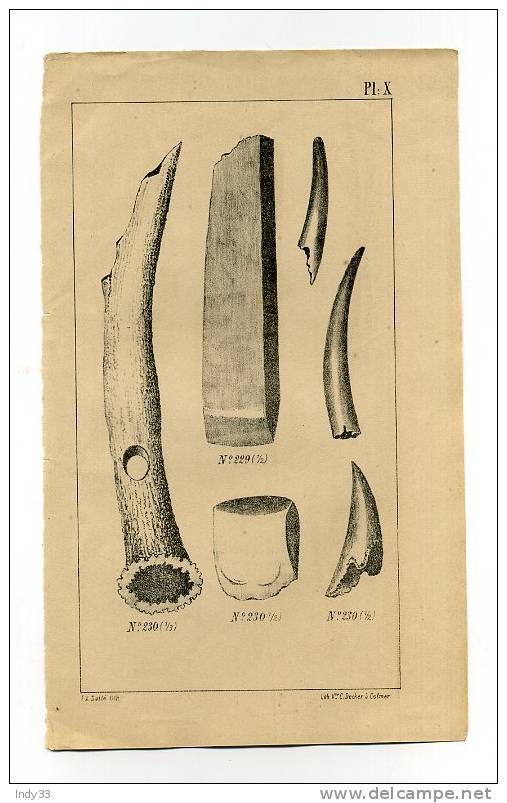 - ARCHEOLOGIE DU HAUT-RHIN . LITHO DU XIXe S. PL. X - Altri & Non Classificati