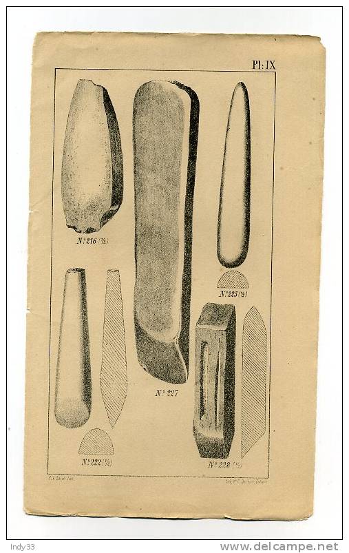 - ARCHEOLOGIE DU HAUT-RHIN . LITHO DU XIXe S. PL. IX - Andere & Zonder Classificatie