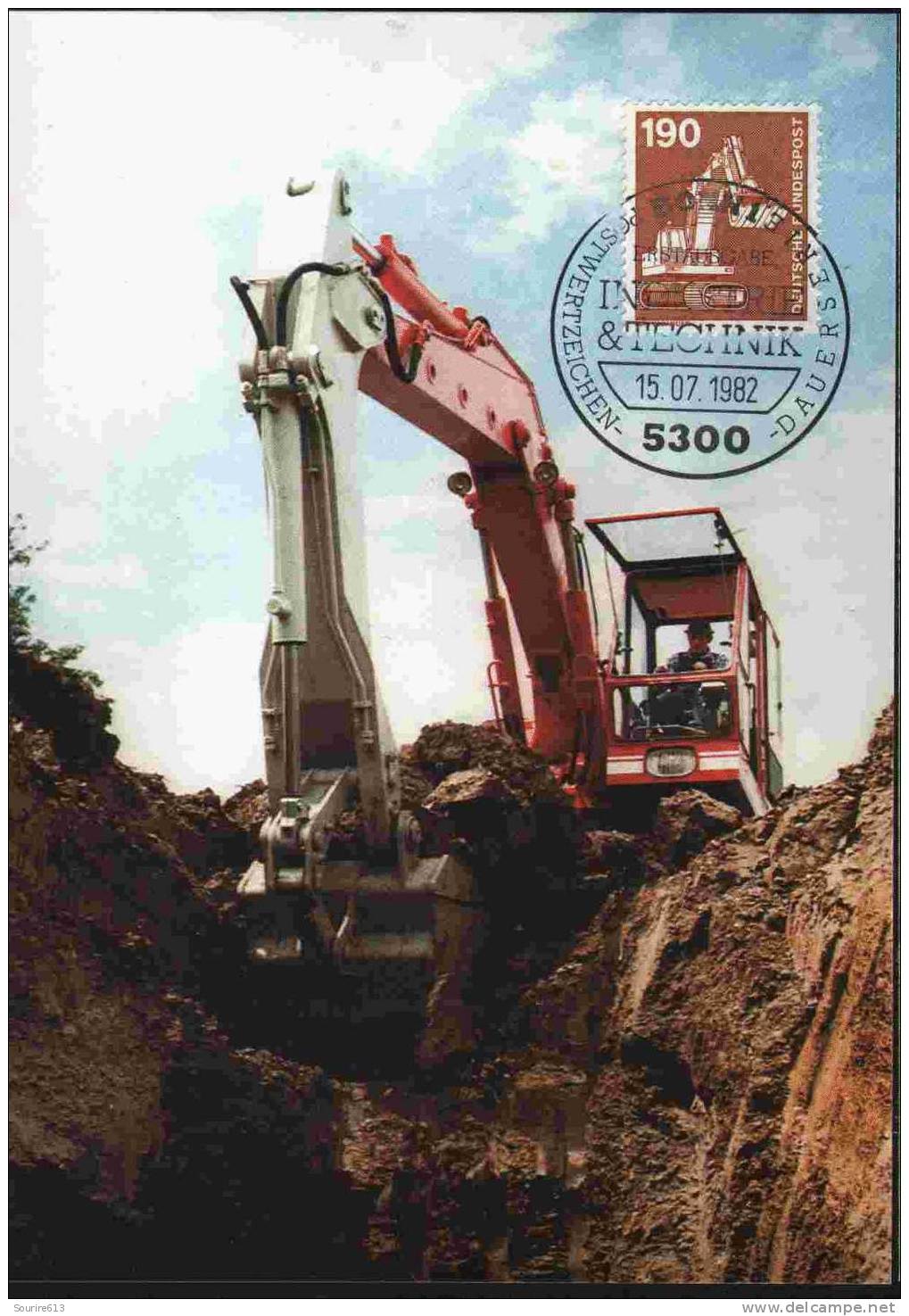 CPJ Allemagne 1982 Engins De Chantier Tracto-pelle - Autres (Terre)