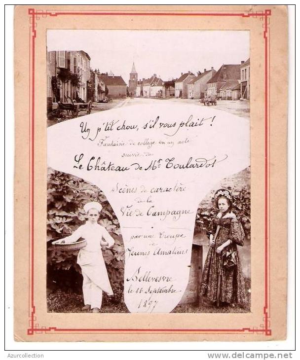 PHOTO PROGRAMME TROUPE D'AMATEURS DE BELLEVESVRE  .71 .EN 1897 - Autres & Non Classés