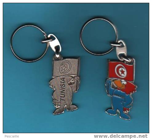 Porte Clefs Coupe Du Monde De Football 1998 - Tunisie - Footix - Habillement, Souvenirs & Autres