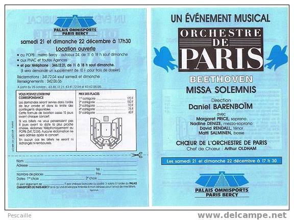 Deux Publicités Orchestre De Paris - Other & Unclassified