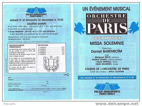 Deux Publicités Orchestre De Paris - Altri & Non Classificati