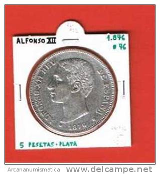 ALFONXO XII  5 PESETAS PLATA MBC 1.876 #18-76   DL-902 - Autres & Non Classés