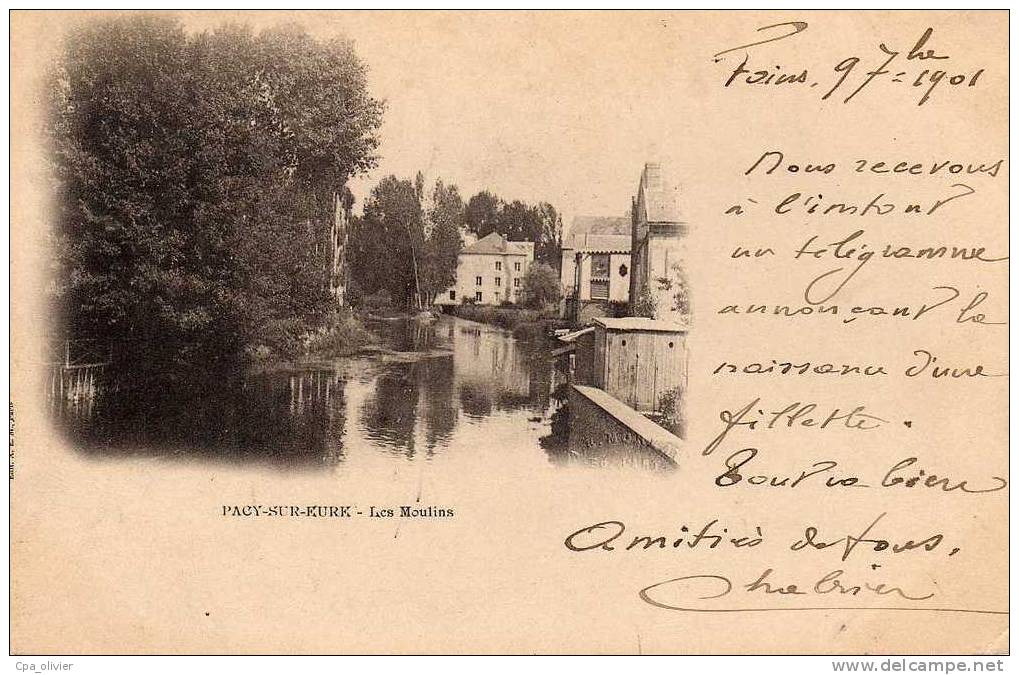 27 PACY SUR EURE Bords De L'Eure, Moulins, Ed AEM, 1901 - Pacy-sur-Eure