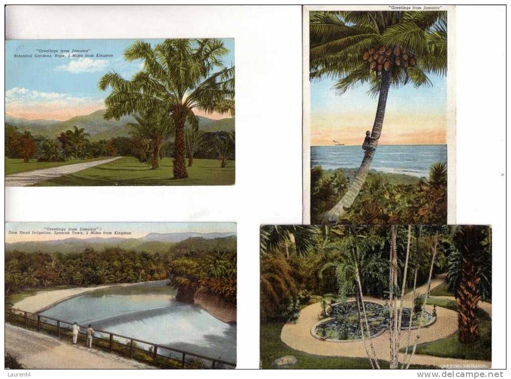 4 Carte Ancienne De La Jamaique - 4 Old Jamaica Postcard - Jamaica