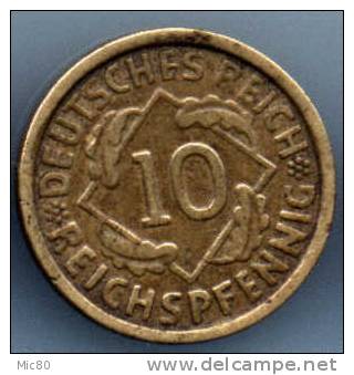 Allemagne 10 Rentenpfennig 1924 G Tb/ttb - 10 Renten- & 10 Reichspfennig