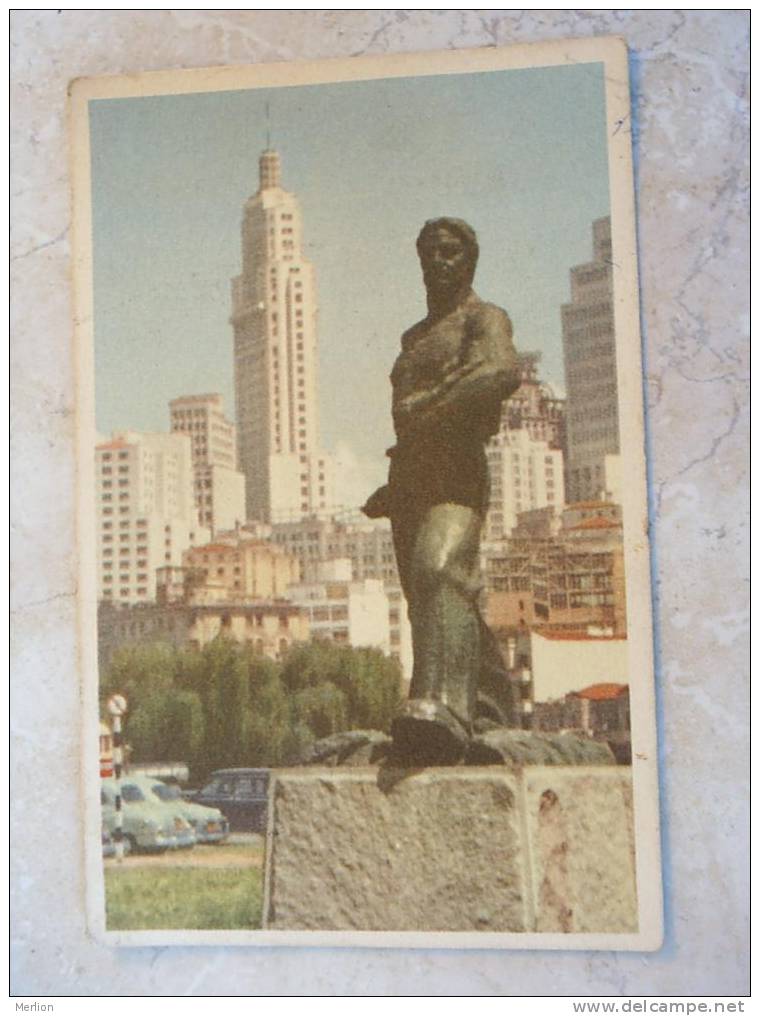 Sao Paulo Monumento Ao Trabalhador ,Worker's Statue 1955-  Sent To Hungary  D2387 - São Paulo