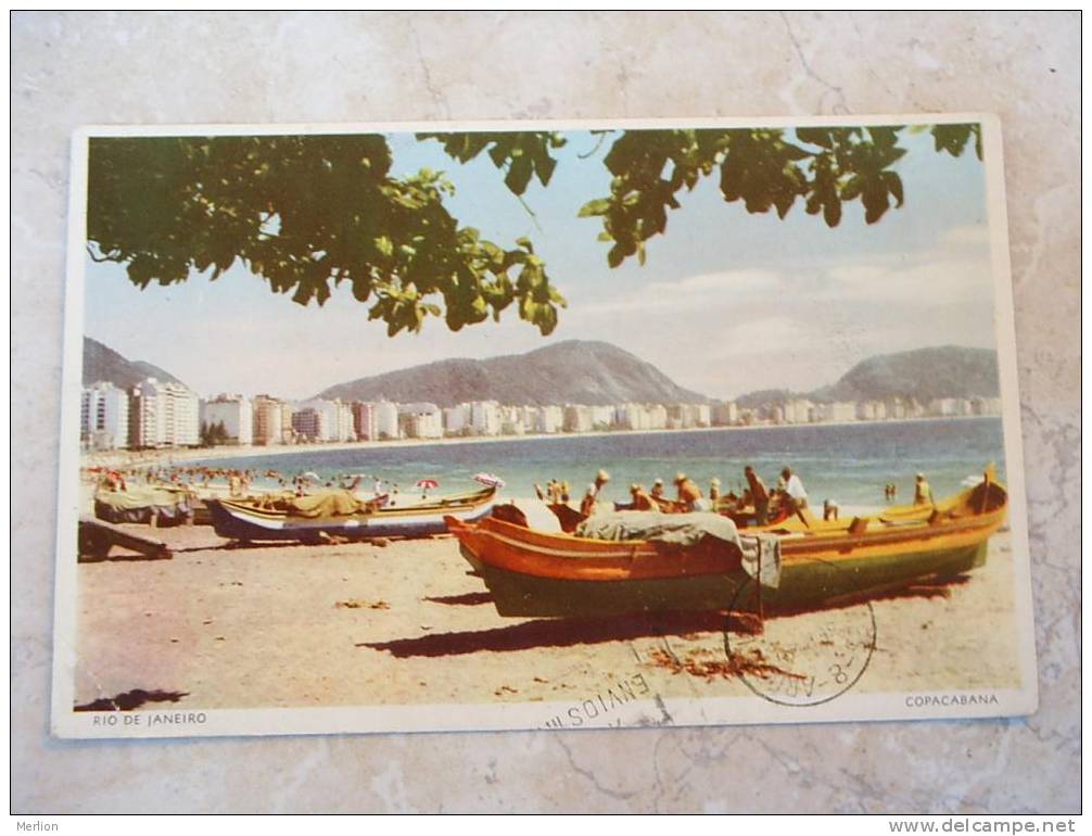 Rio De Janeiro, Copacabana Beach , Boats,   Cca 1958  D2393 - Copacabana