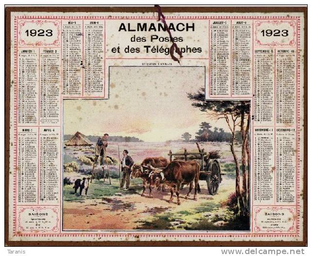 ALMANACH DES POSTES & DES TELEGRAPHES 1923 - LANDES - Bon Etat - Tamaño Grande : 1921-40
