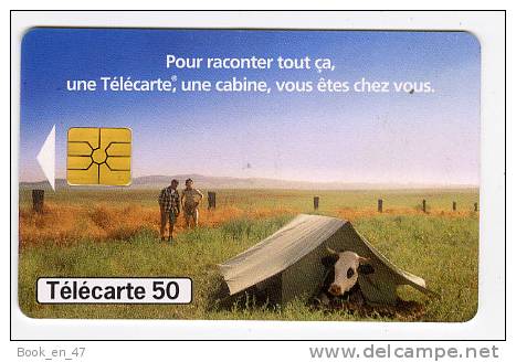 {49125} Télécarte " 1 Télécarte , 1 Cabine , Vous êtes Chez Vous " (a) 50U.  Vache Tente - Opérateurs Télécom