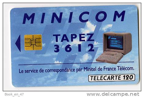 {49128} Télécarte " Minicom Tapez 3612 " 120U.  Minitel - Opérateurs Télécom