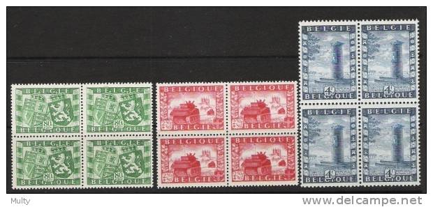 Belgie OCB 823/ 825 (**) In Blok Van 4. - Unused Stamps