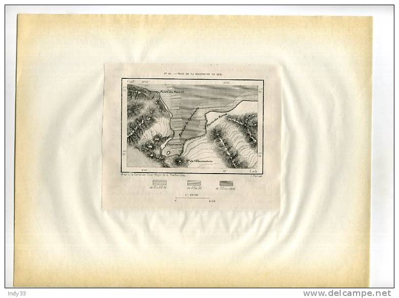 - BAIE DE LA RECHERCHE EN 1839 . CARTE DU XIXe S. DECOUPEE ET COLLEE SUR PAPIER - Geographische Kaarten