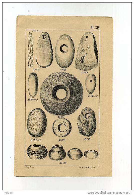 - ARCHEOLOGIE DU HAUT-RHIN . LITHO DU XIXe S. PL XIV - Otros & Sin Clasificación