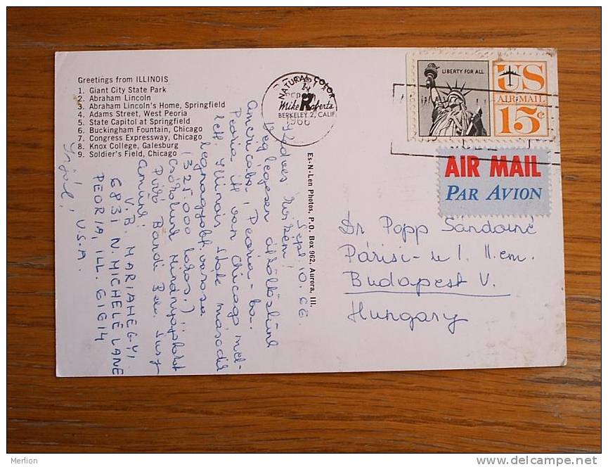 Illinois 1966 Sent To Budapest D2433 - Other & Unclassified