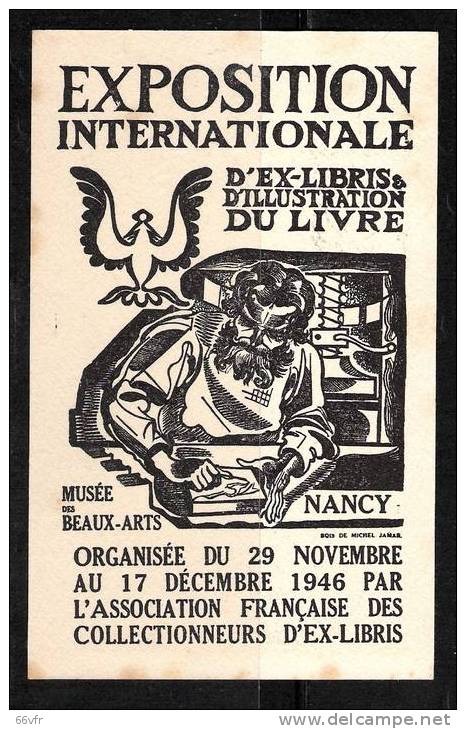 - Exposition International D´EX-LIBRIS & D´illustration Du Livre Du 29.11 Au 17.12.1946 - Sonstige & Ohne Zuordnung