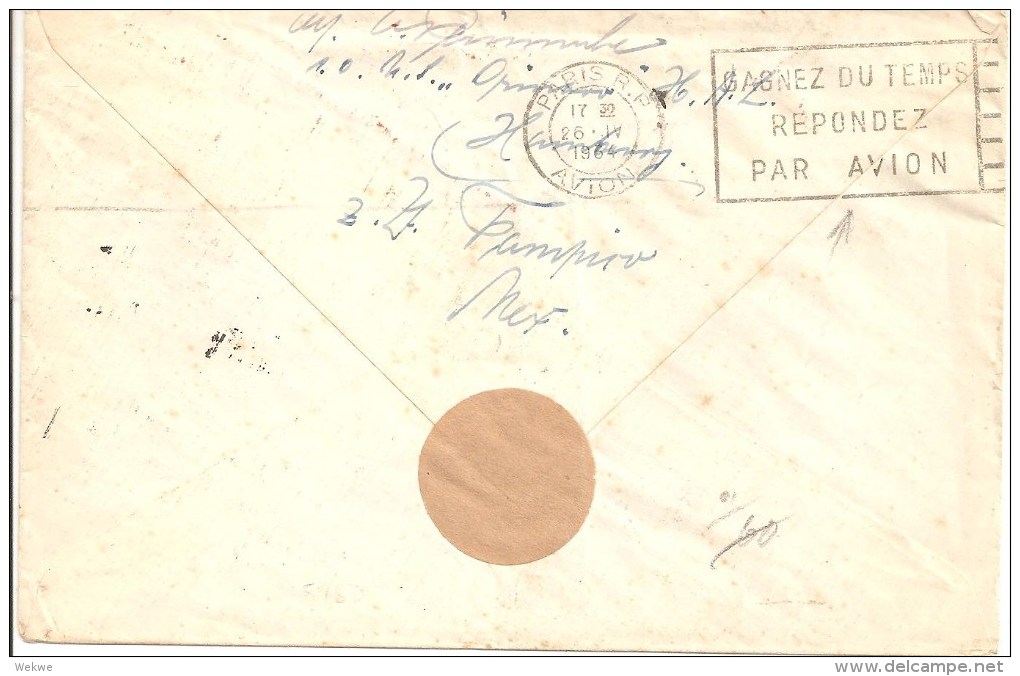 Mex011/  Mexiko, Freistempel (3 X) Air France NY - Paris Befördert Nach Hamburg 1934 - Mexiko