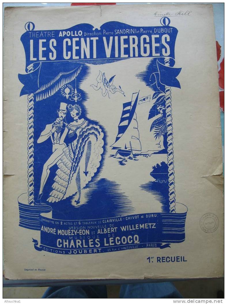 MUSIIQUE & PARTITION CLASSIQUE  CH. GOUNOD  MUSIQUE POESIE OPERETTE 2 ACTES 6 TAB " LES CENT VIERGES " EDITIONS JOUBERT - Musicals