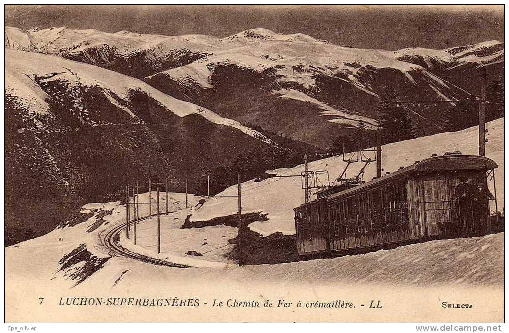 31 LUCHON SUPERBAGNERES Chemin De Fer à Crémaillère, Train, Beau Plan, Ed LL 7, 193? - Superbagneres