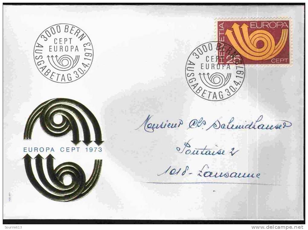 Fdc Suisse 1973 Europa-CEPT Cor Postal - 1973
