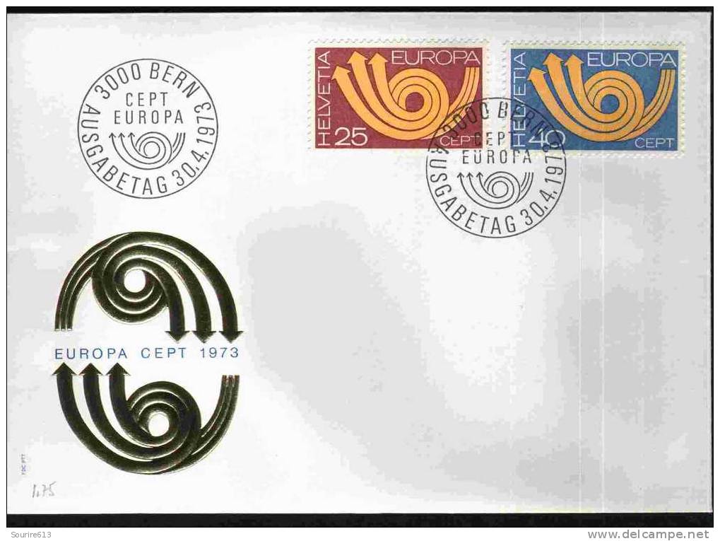 Fdc Suisse 1973 Europa-CEPT Cor Postal - 1973