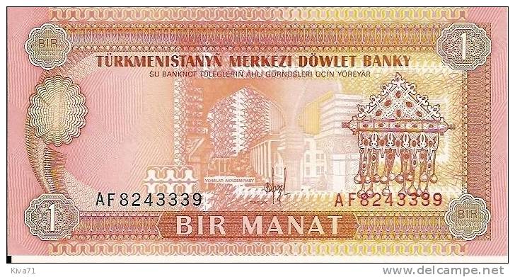 1 Manat     "TURKMENISTAN"      UNC      Ro 72 - Turkmenistan