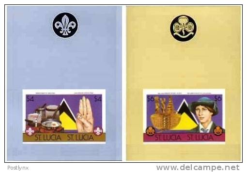 BULK:5 X ST.LUCIA 1986 Scouting 4$,$6 Imperf.souvenir Sheets: 2 - St.Lucia (1979-...)