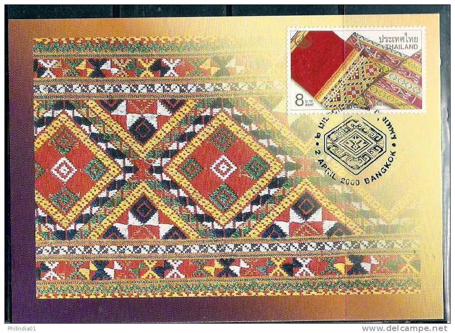 Thailand 2000 Textile, Embroidery, Handloom Cloth Max Card # 7947 - Textile