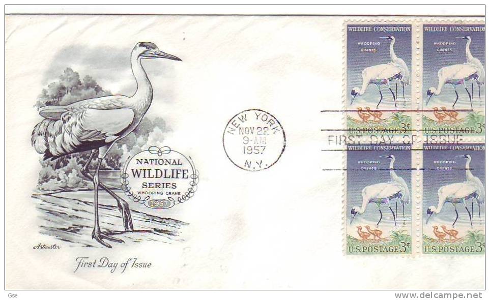 U.S.A. 1957 - Yvert 612B  FDC -  Fauna - Uccelli - Protezione  Natura - Cigognes & échassiers