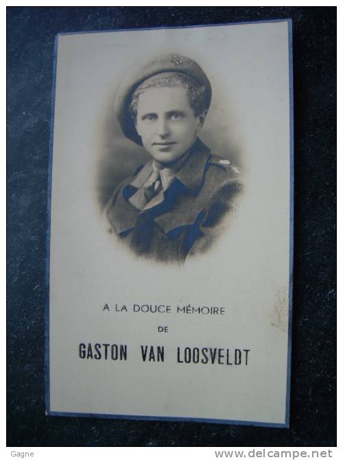 07M - Souvenir Pieux Mortuaire, Décès Gaston Van Loosveldt Né Gouy Lez Piéton 1924 DCD Accidentellement Allemagne 1946 - Other & Unclassified