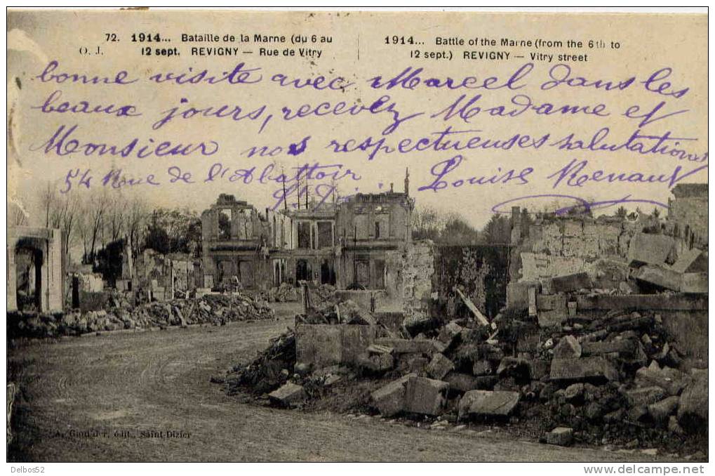 72 . 1914 ... Bataille De La Marne (du 6 Au 12 Sept. ) Revigny - - Revigny Sur Ornain