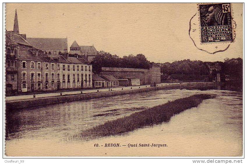 Redon / Quai Saint-Jacques / 1931 / Ecrite - Redon