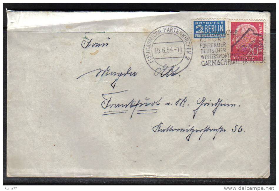 VER1521 - GERMANIA , Lettera Del 15/6/54 Da Garmisch - Lettres & Documents