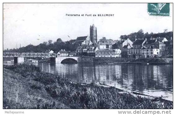 Cpa Beaumont Sur Oise (95) Panorama Et Pont . Coll Rayer . 1909 - Beaumont Sur Oise